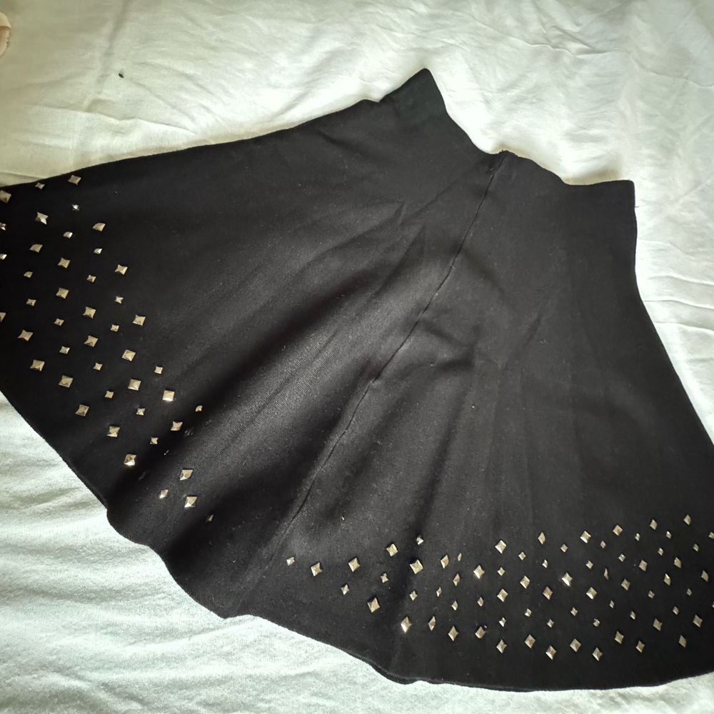 Elegant Black Skirt with Diamond Accents